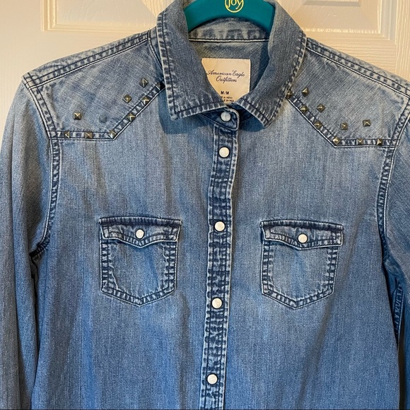 American Eagle Outfitters Denim Shirt Medium - Picture 3 of 8